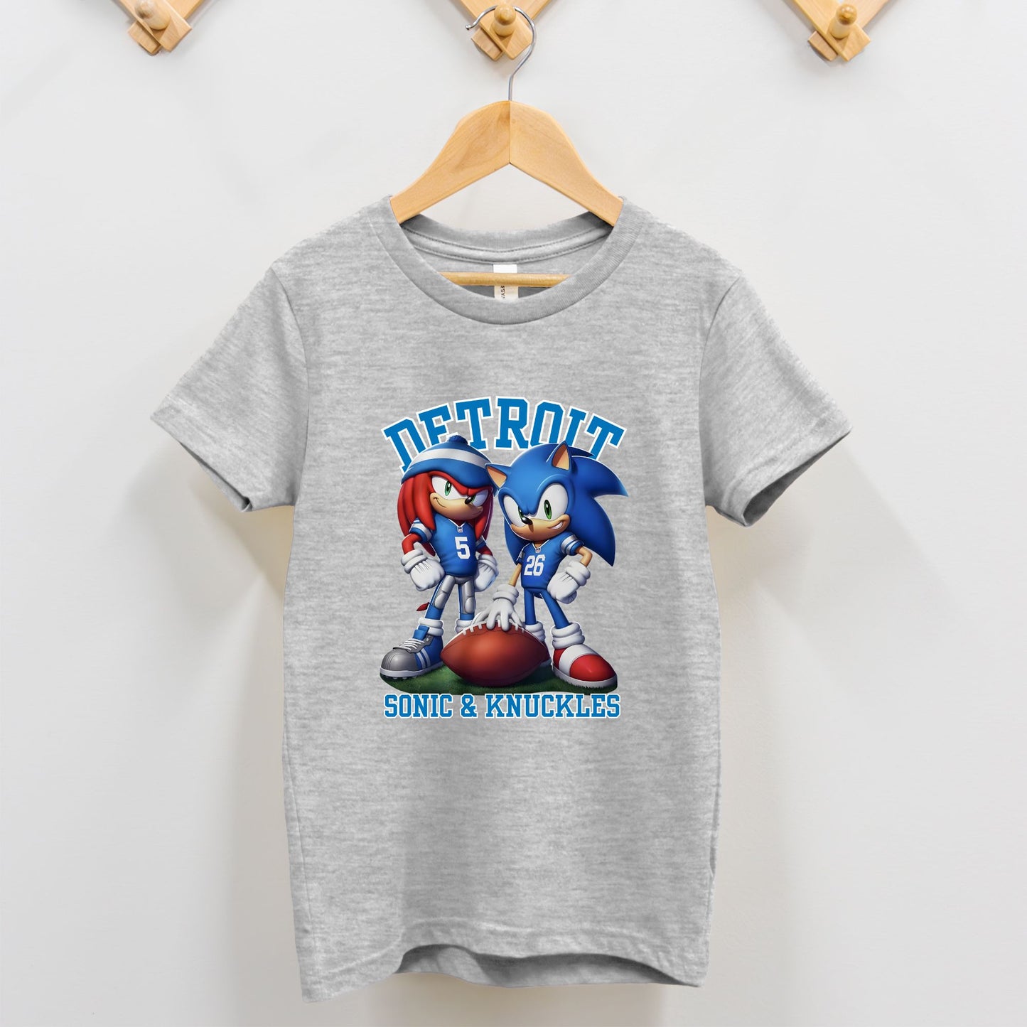 Detroit Football Sonic & Knuckles Bella Canvas Toddler Tee 2T-5T