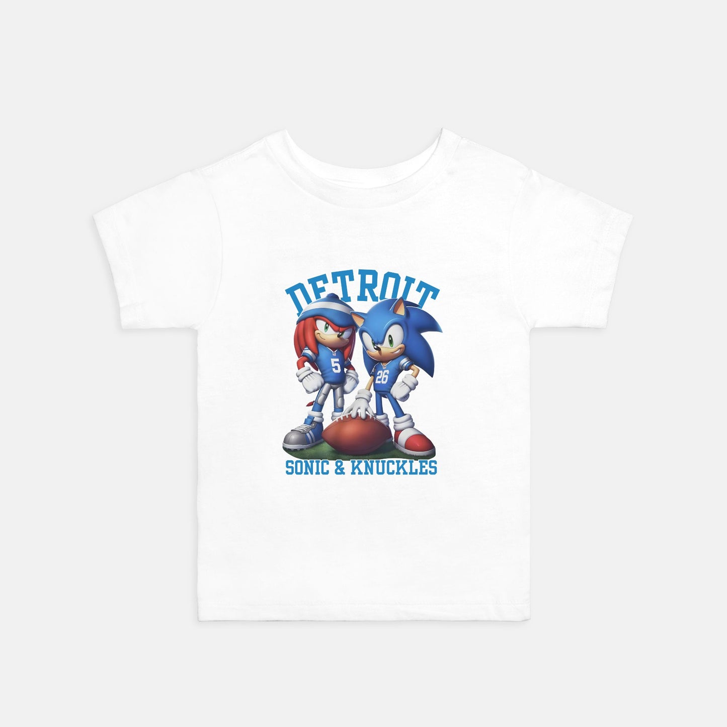 Detroit Football Sonic & Knuckles Bella Canvas Toddler Tee 2T-5T
