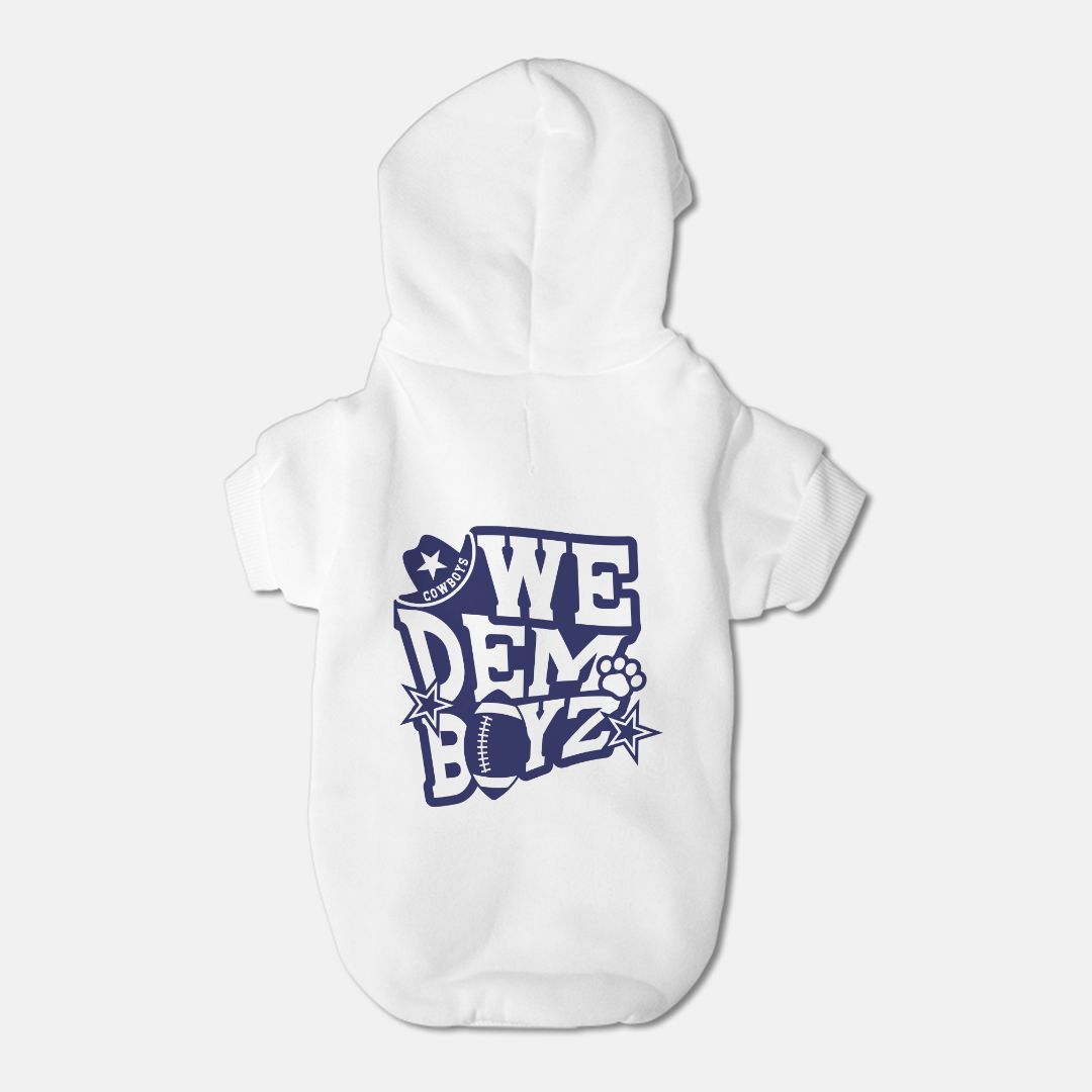 Dallas Cowboys Football We Dem Boys Dog Pet Fleece-Lined Sweatshirt Hoodie - Small Breed
