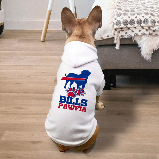 Bills Pawfia Mafia Football Dog Pet Fleece-Lined Sweatshirt Hoodie - Small Breed