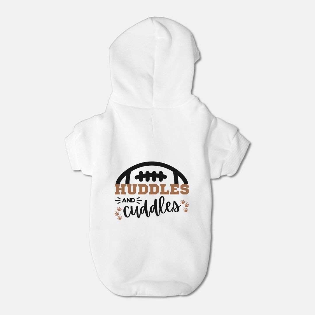 Football Huddles and Cuddles Dog Pet Fleece-lined Sweatshirt Hoodie - Small Breed