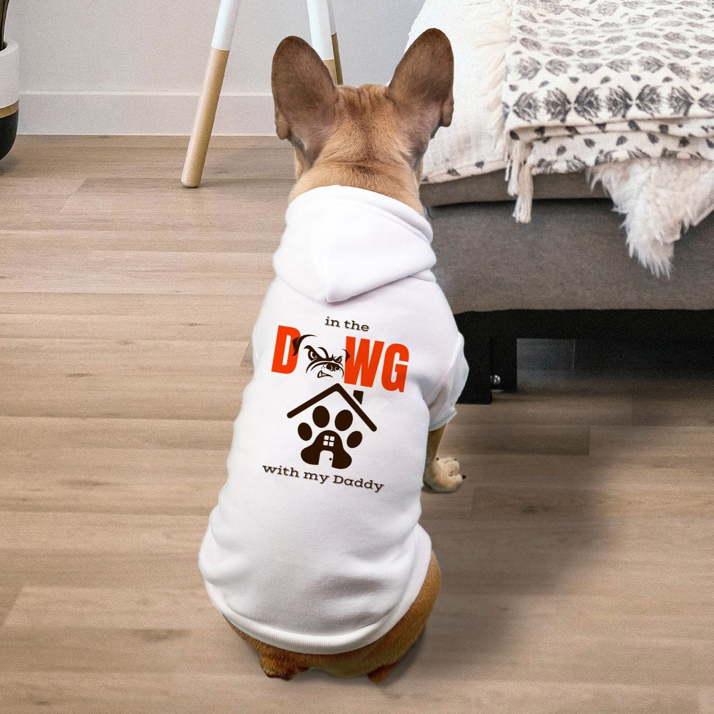 Browns Football In The Doghouse Dog Pet Fleece-lined Sweatshirt Hoodie - Small Breed
