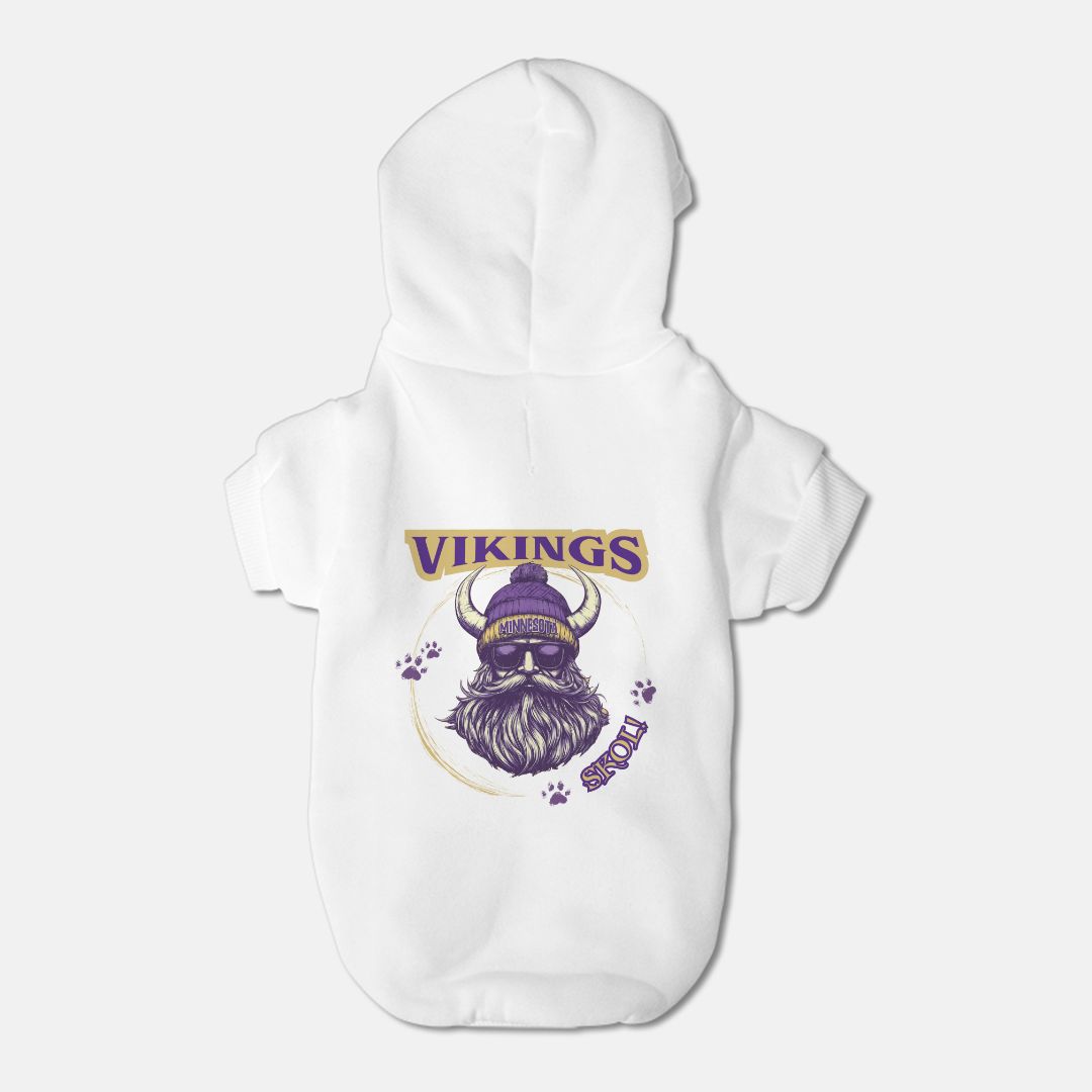 Vikings Football SKOL Dog Pet Fleece Lined Sweatshirt Hoodie β Small Breed