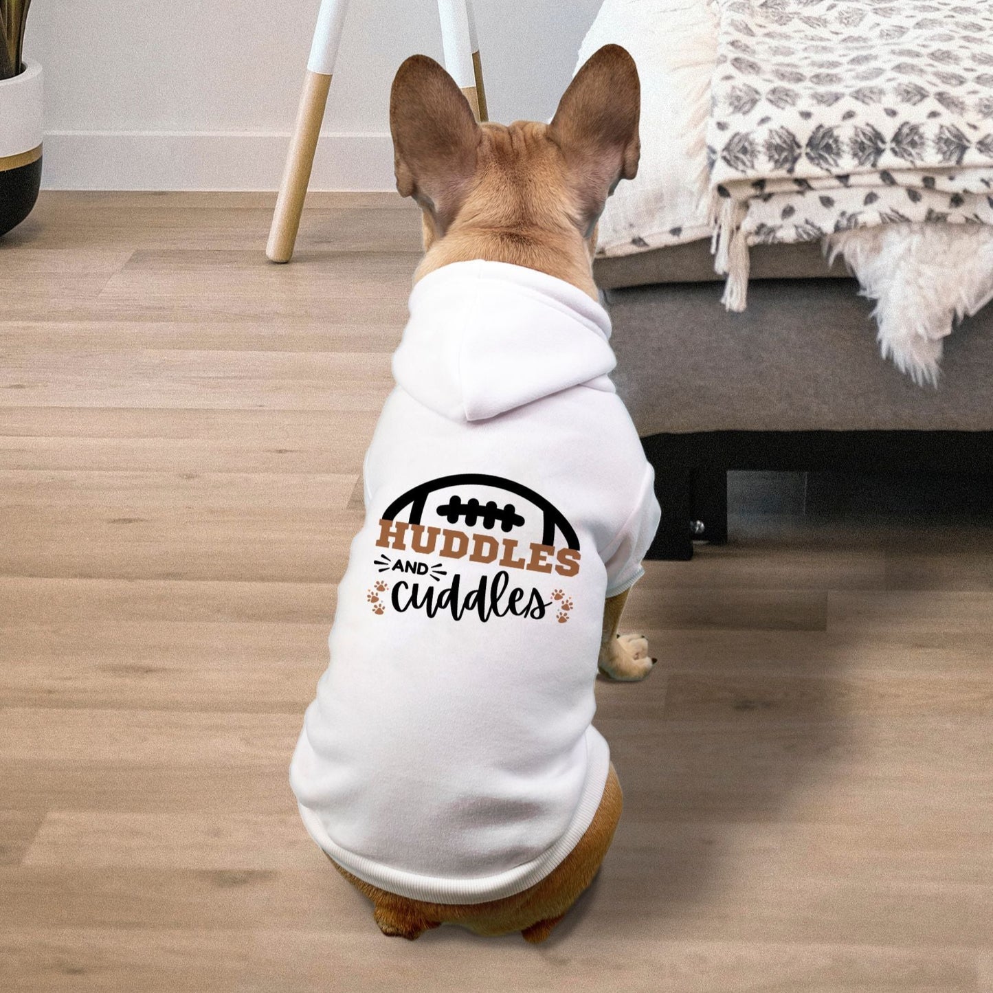 Football Huddles and Cuddles Dog Pet Fleece-lined Sweatshirt Hoodie - Small Breed