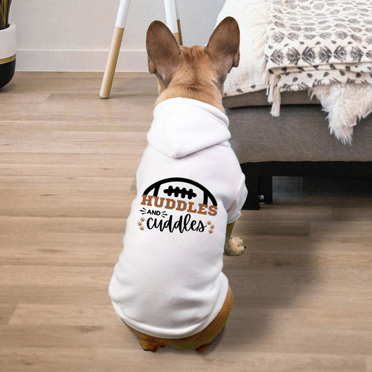 Football Huddles and Cuddles Dog Pet Fleece-lined Sweatshirt Hoodie - Small Breed