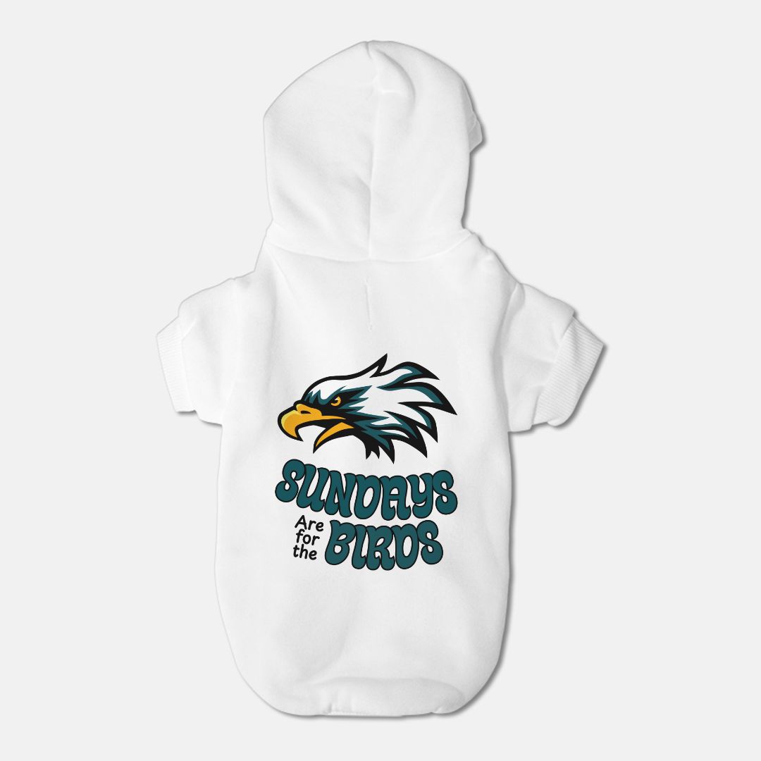 Eagles Football - Sundays are for the Birds - Dog Pet Fleece-Lined Sweatshirt Hoodie β Small Breed