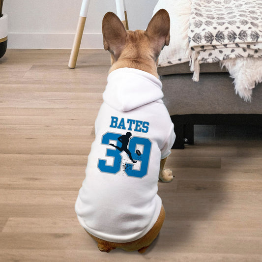 Lions Football Jake Bates Dog Pet Fleece-Lined Sweatshirt Hoodie — Small Breed