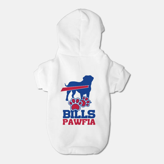 Bills Pawfia Mafia Football Dog Pet Fleece-Lined Sweatshirt Hoodie - Small Breed