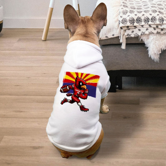 Cardinals Football Dog Pet Fleece-Lined Sweatshirt Hoodie — Small Breed