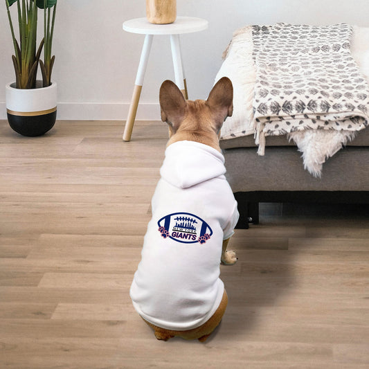Giants Football Fleece-Lined Dog Pet Sweatshirt Hoodie — Small Breed