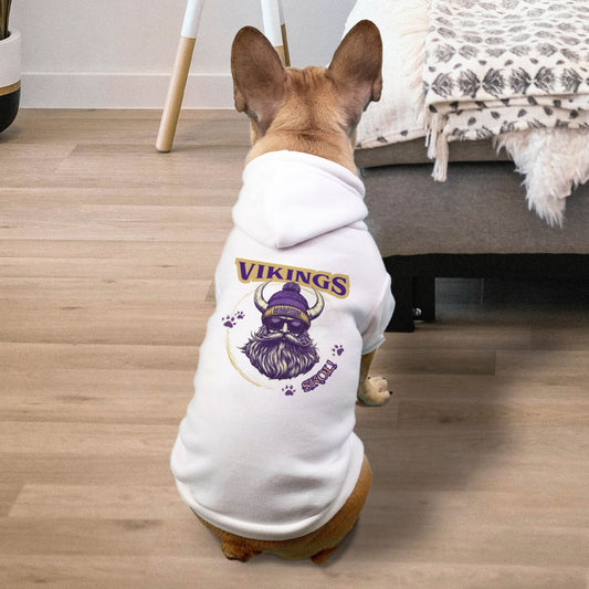 Vikings Football SKOL Dog Pet Fleece Lined Sweatshirt Hoodie — Small Breed