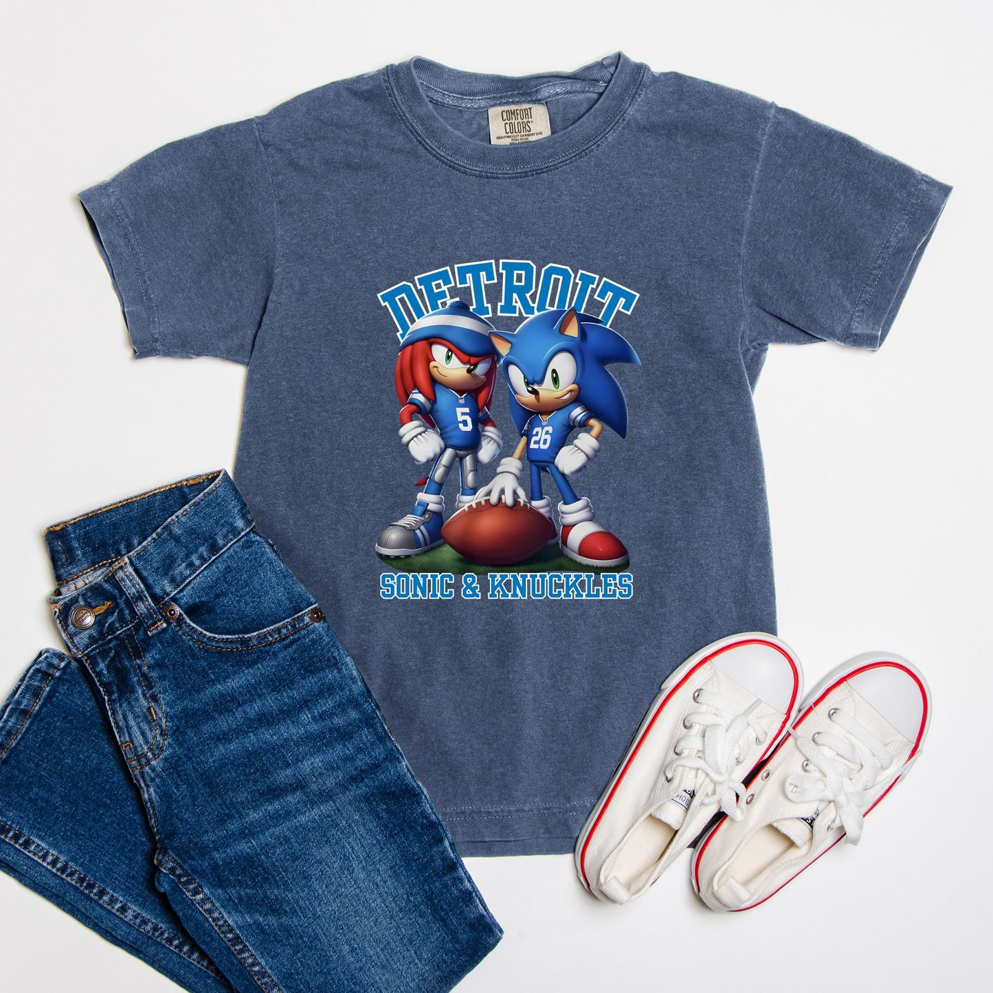 Sonic + Knuckles Lions Football Comfort Colors Youth Tee S-XL
