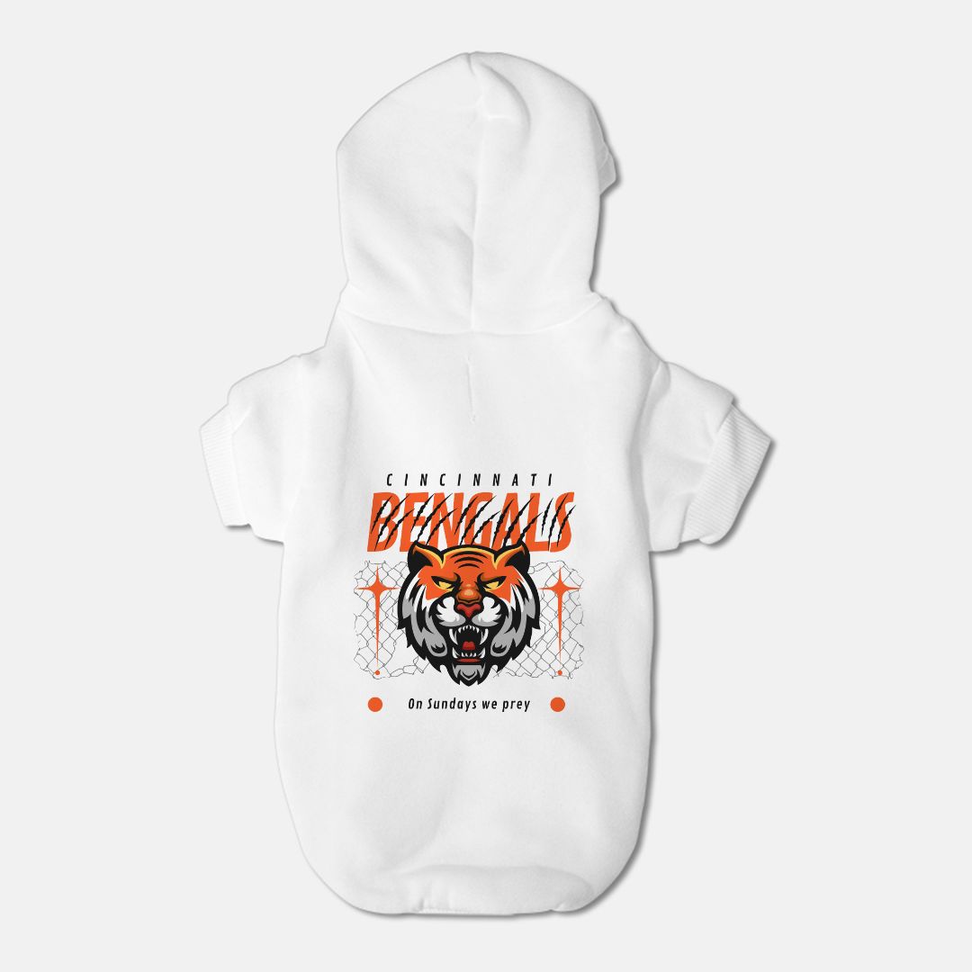 Bengals Football Fleece-Lined Dog Pet Sweatshirt Hoodie for Small Breeds