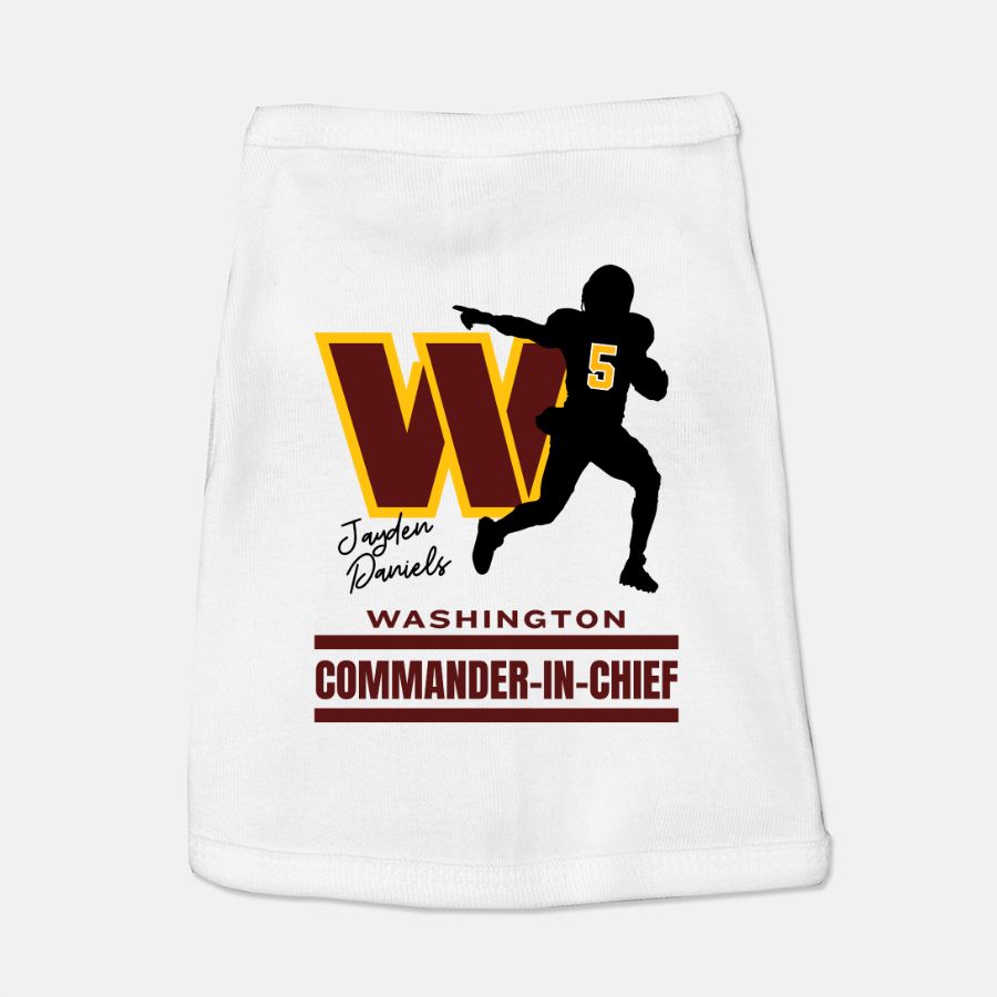 Commanders Football Jayden Daniels Dog Pet Tank Top