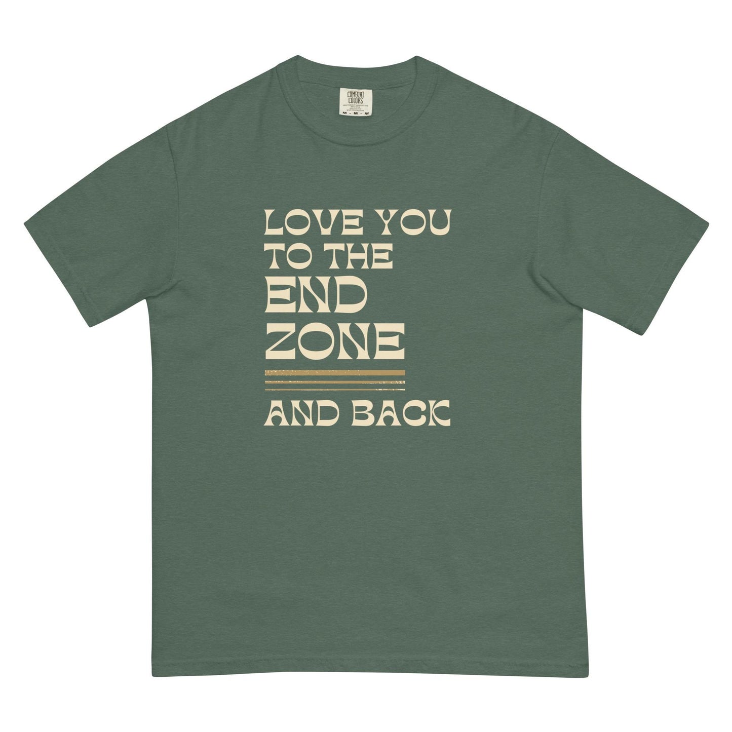 Football Love You to the End Zone and Back Relaxed Fit Garment-dyed Heavyweight Unisex T-shirt