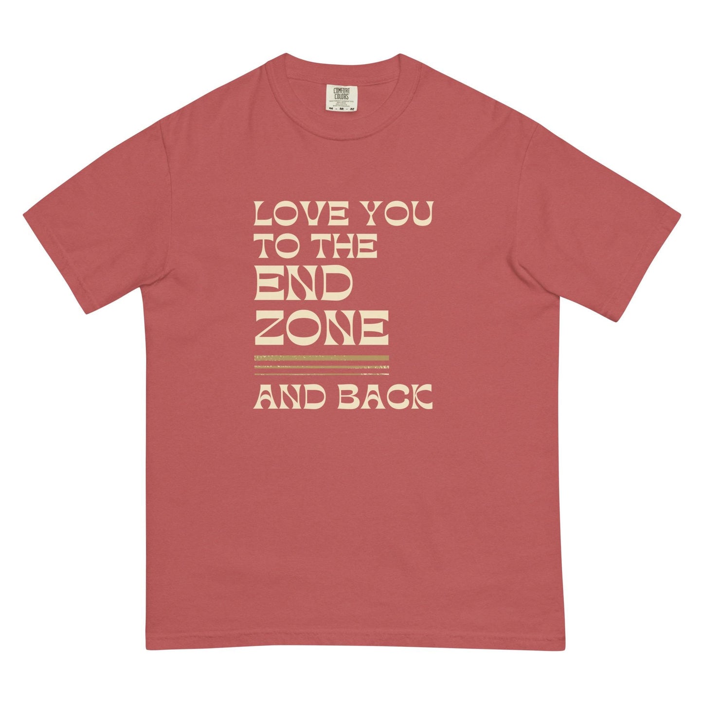 Football Love You to the End Zone and Back Relaxed Fit Garment-dyed Heavyweight Unisex T-shirt