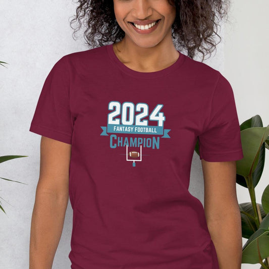 Unisex Fantasy Football Champion 2024 T-shirt Reg, Big + Plus Sizes