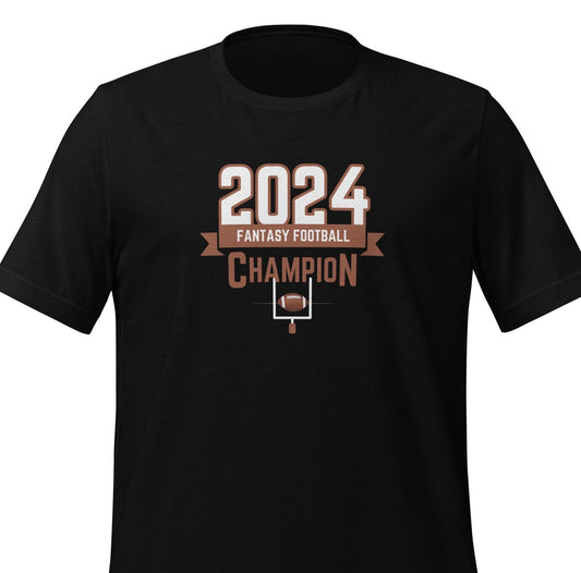 Unisex Fantasy Football Champion 2024 T-shirt Reg + Big Sizes