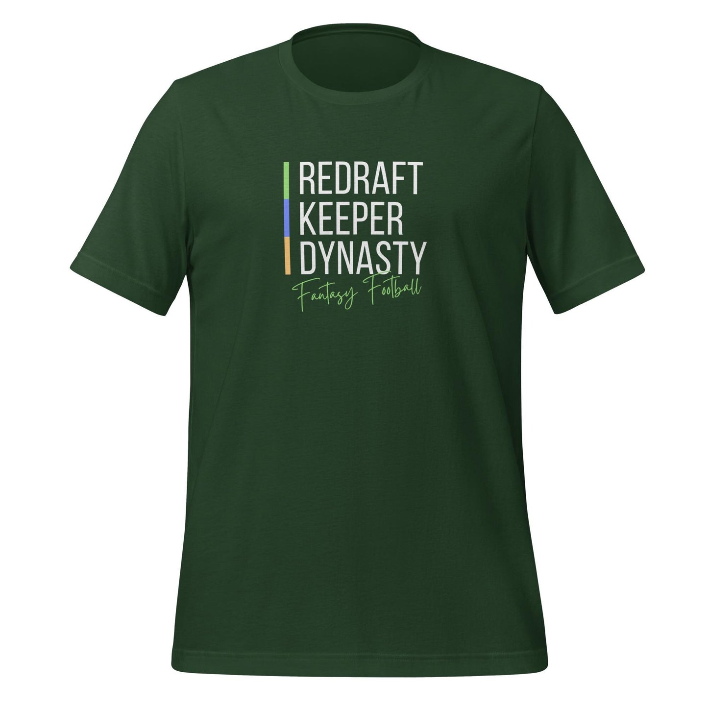 Redraft • Keeper • Dynasty Fantasy Football Unisex T-shirt Reg, Big + Plus Sizes