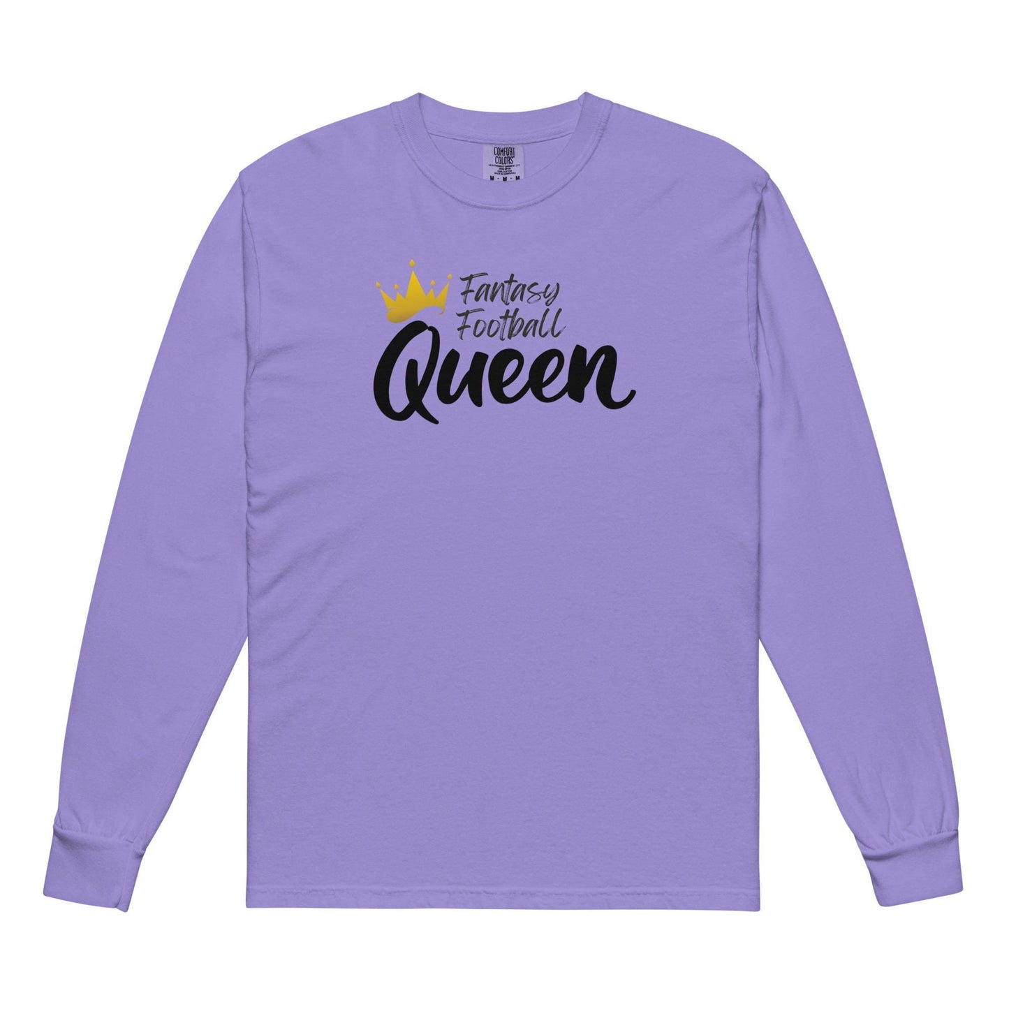 Fantasy Football Queen Unisex Garment-dyed Heavyweight Long-sleeve Shirt Reg + Plus Size