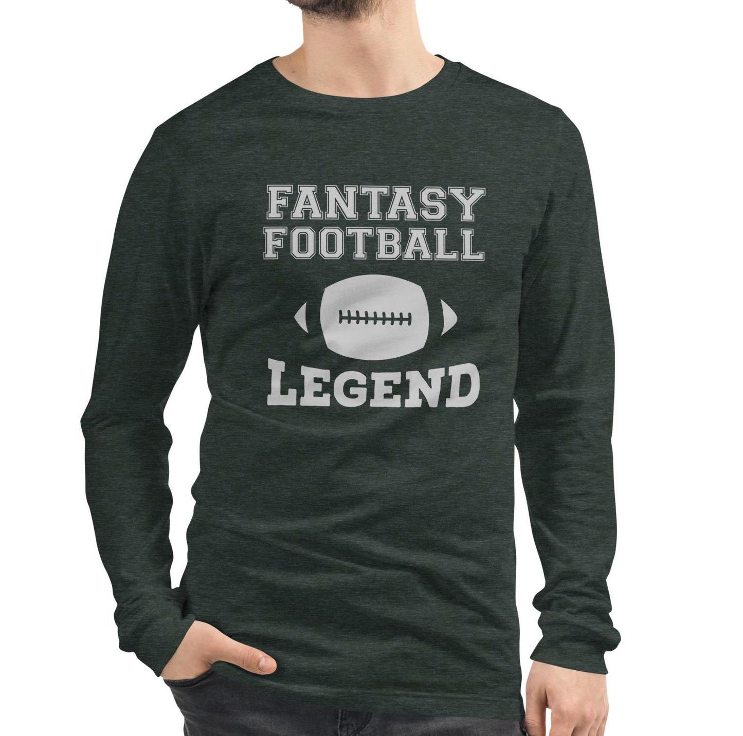 Fantasy Football Legend Unisex Long Sleeve Tee Reg, Big + Plus Sizes