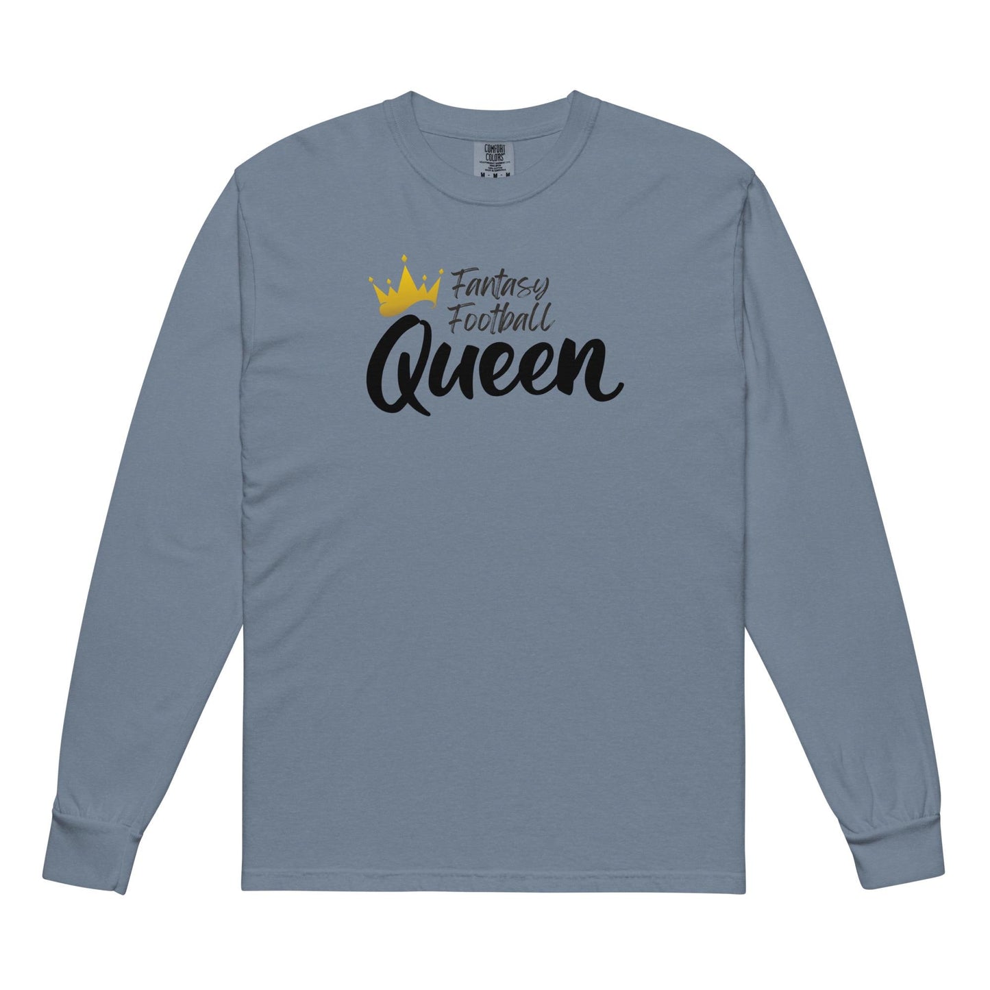 Fantasy Football Queen Unisex Garment-dyed Heavyweight Long-sleeve Shirt Reg + Plus Size