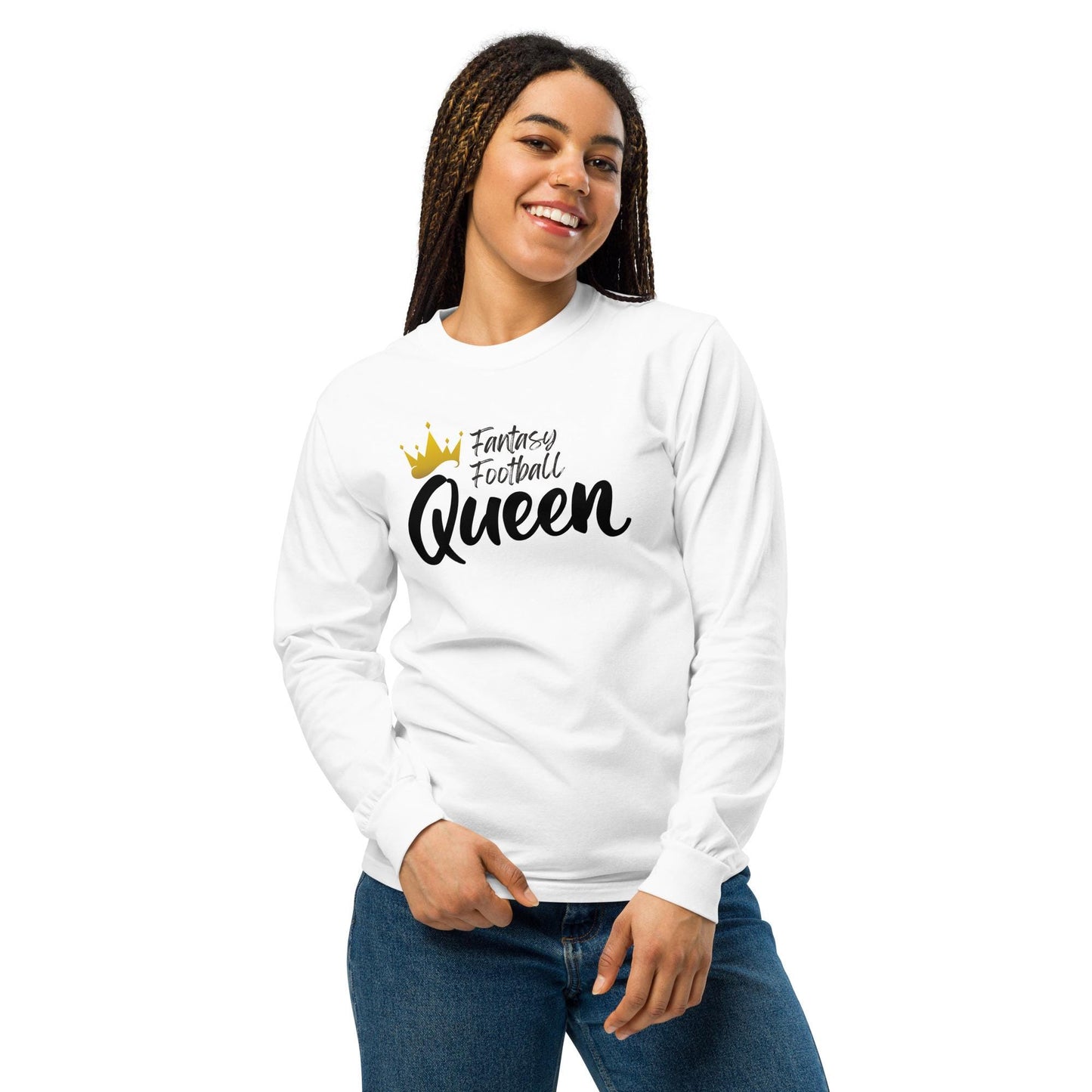 Fantasy Football Queen Unisex Garment-dyed Heavyweight Long-sleeve Shirt Reg + Plus Size