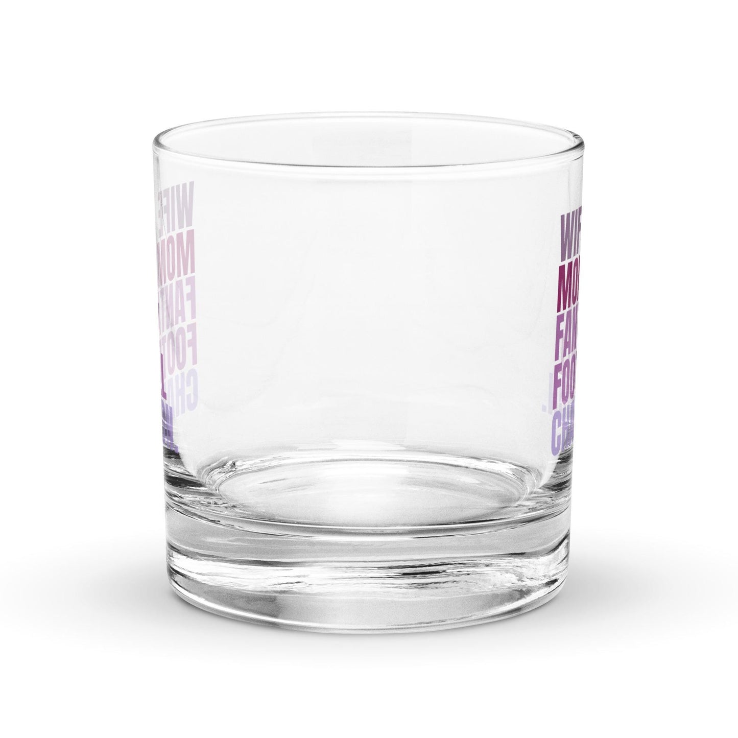 Wife. Mom. Fantasy Football Champion. Whiskey Rocks Lo-Ball Glass Tumbler 10.5 oz