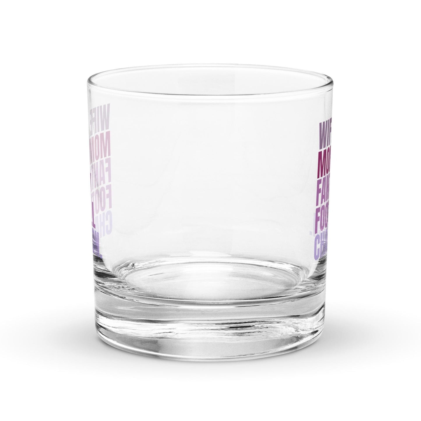 Wife. Mom. Fantasy Football Champion. Whiskey Rocks Lo-Ball Glass Tumbler 10.5 oz
