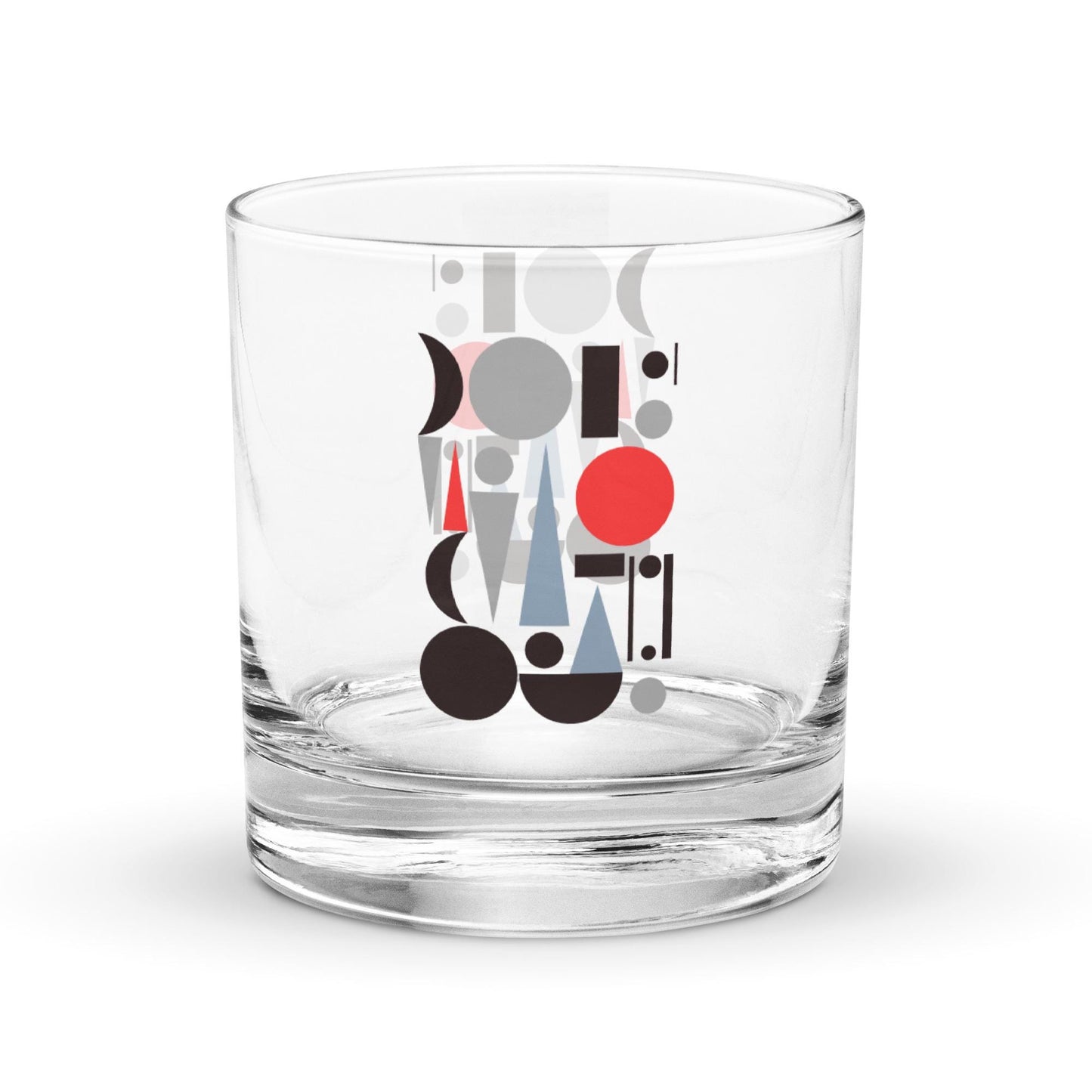 Geometric Cubist Pattern Retro Mid-Century Rocks Whiskey Cocktail Drinking Glass Tumbler
