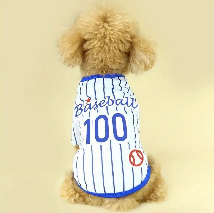 American Baseball Striped Sporty Mesh Dog Pet Jersey Vest Top