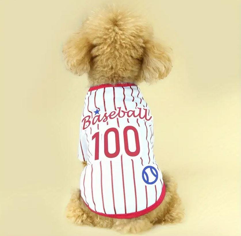 American Baseball Striped Sporty Mesh Dog Pet Jersey Vest Top