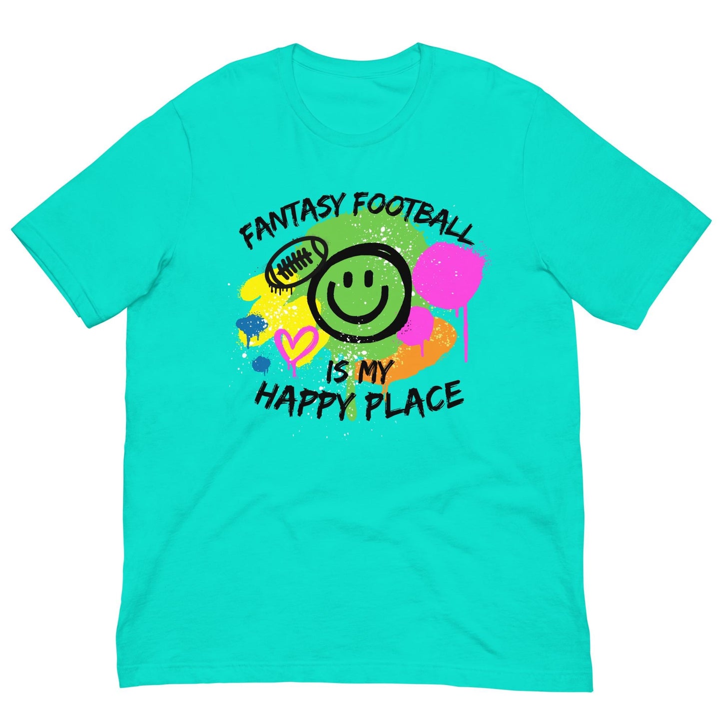 Fantasy Football is My Happy Place Abstract Grafitti Unisex T-shirt