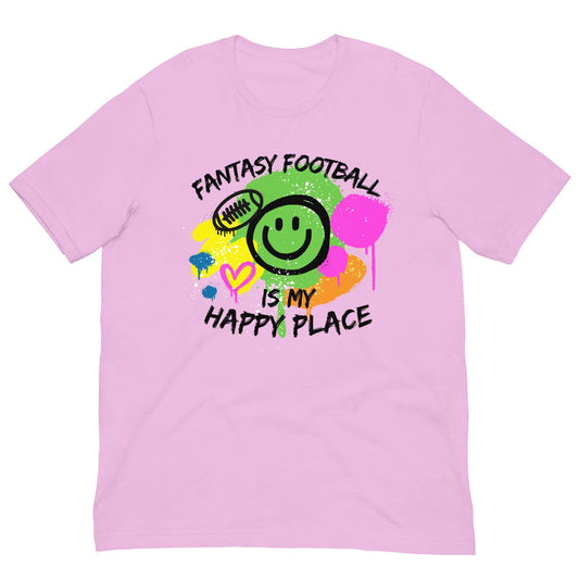 Fantasy Football is My Happy Place Abstract Grafitti Unisex T-shirt