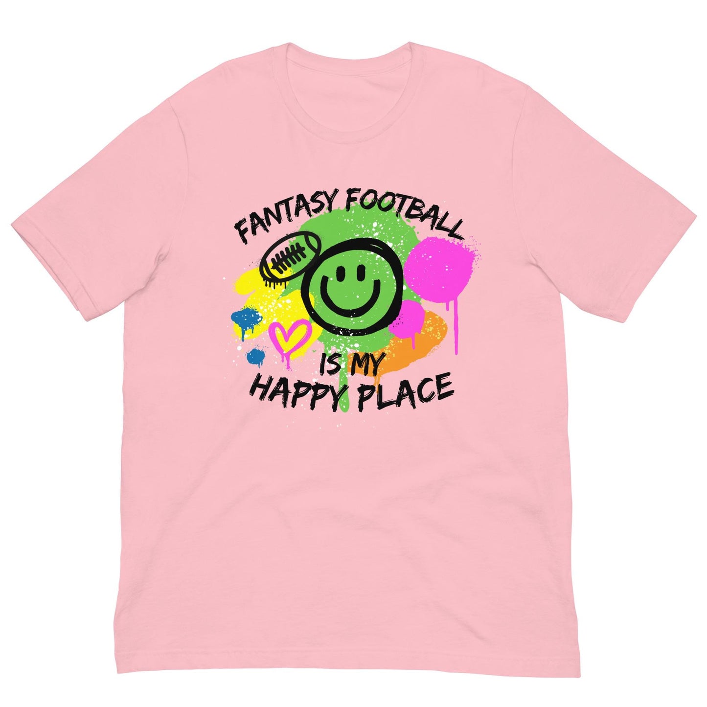 Fantasy Football is My Happy Place Abstract Grafitti Unisex T-shirt