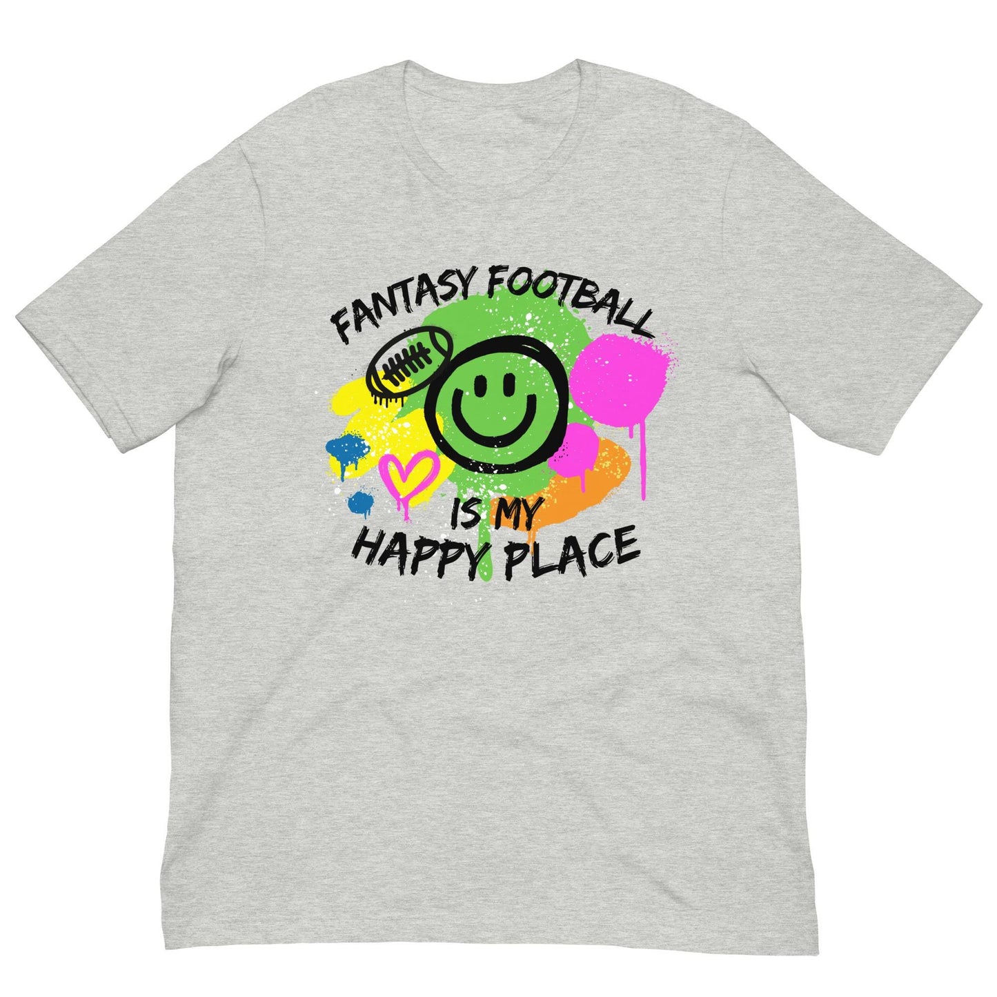 Fantasy Football is My Happy Place Abstract Grafitti Unisex T-shirt