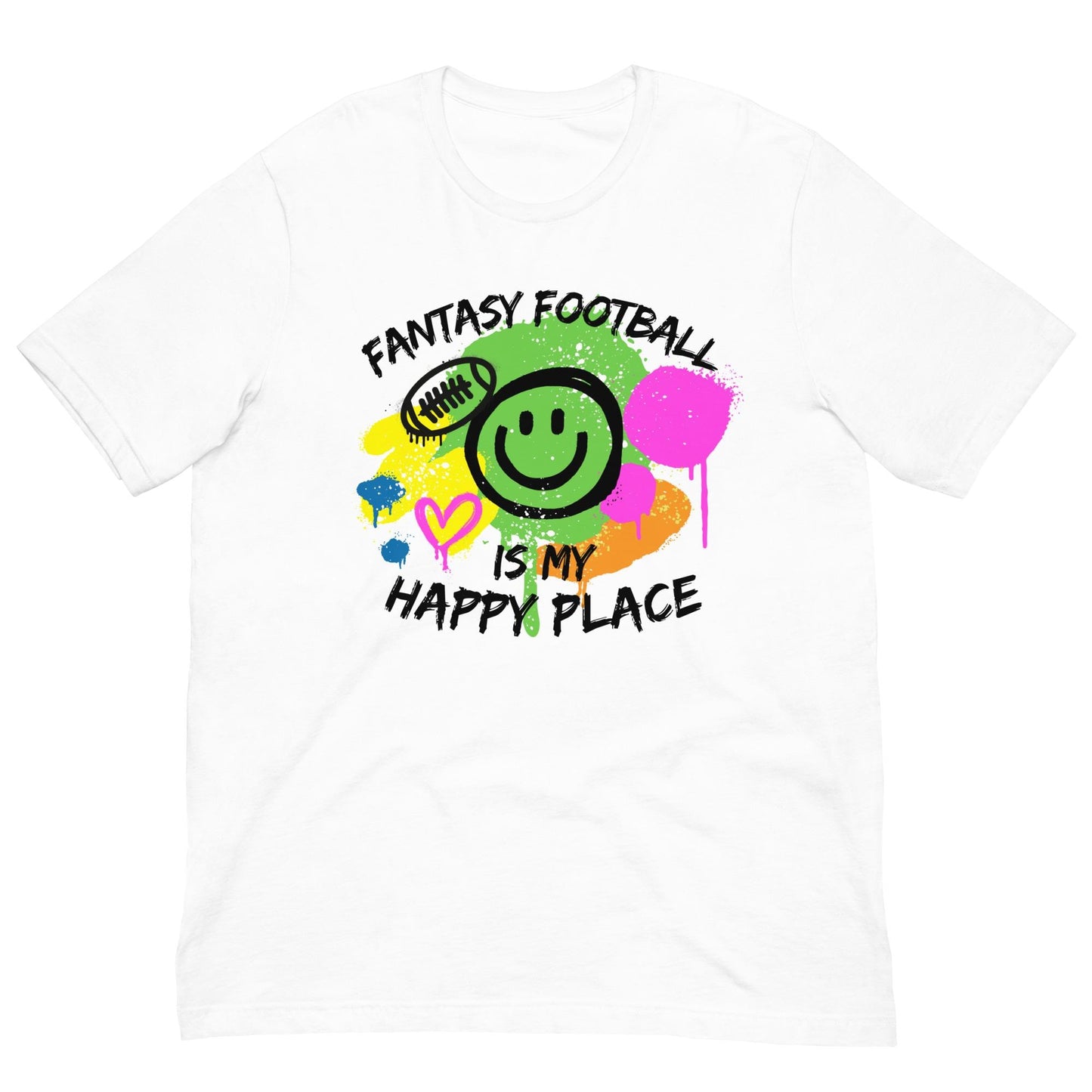 Fantasy Football is My Happy Place Abstract Grafitti Unisex T-shirt