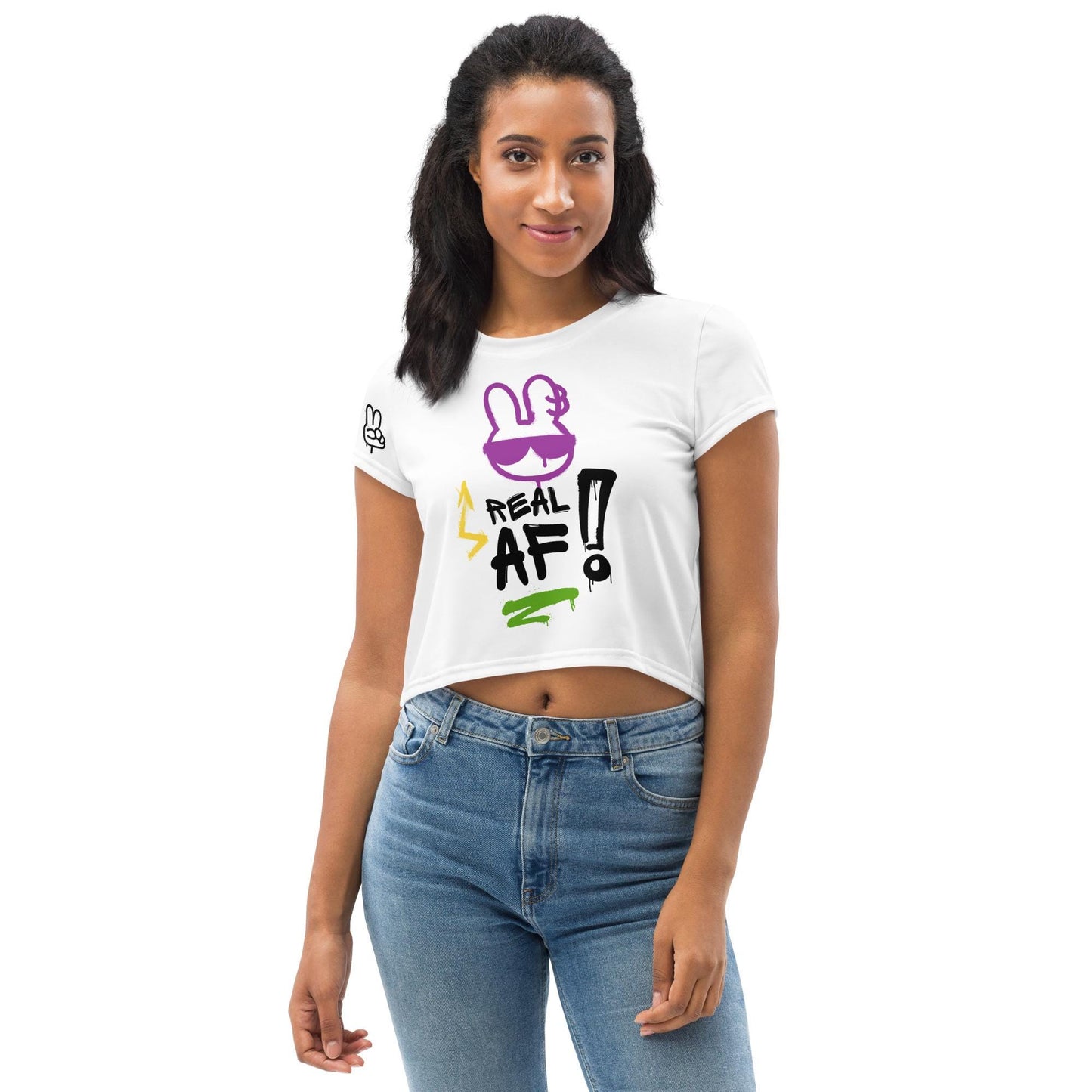 Real AF - All-Over Print - Original Design Street Art Urban Graffiti Streetwear Crop Tee