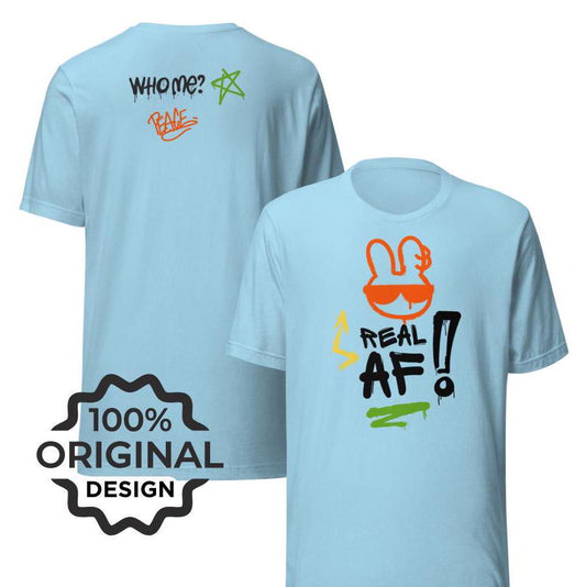 Real AF Printed Front & Back Street Art Urban Graffiti Streetwear Unisex T-shirt