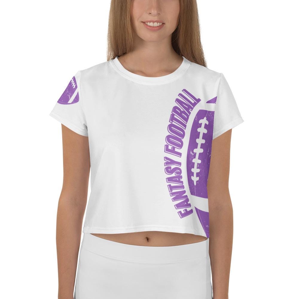 Fantasy Football Novelty Crop Tee All-Over Print T-Shirt - Original Design