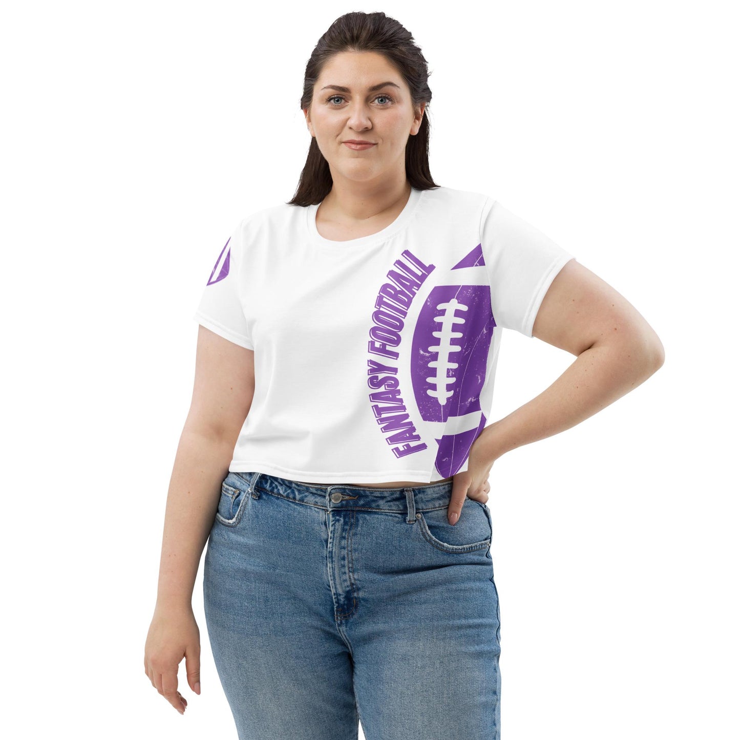 Fantasy Football Novelty Crop Tee All-Over Print T-Shirt - Original Design