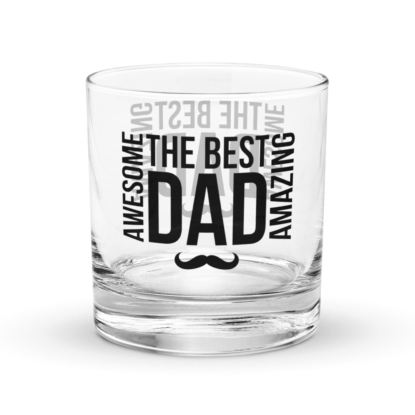 Best Dad - Awesome Amazing - Father's Day, Birthday Rocks Whiskey Cocktail Glass Tumbler