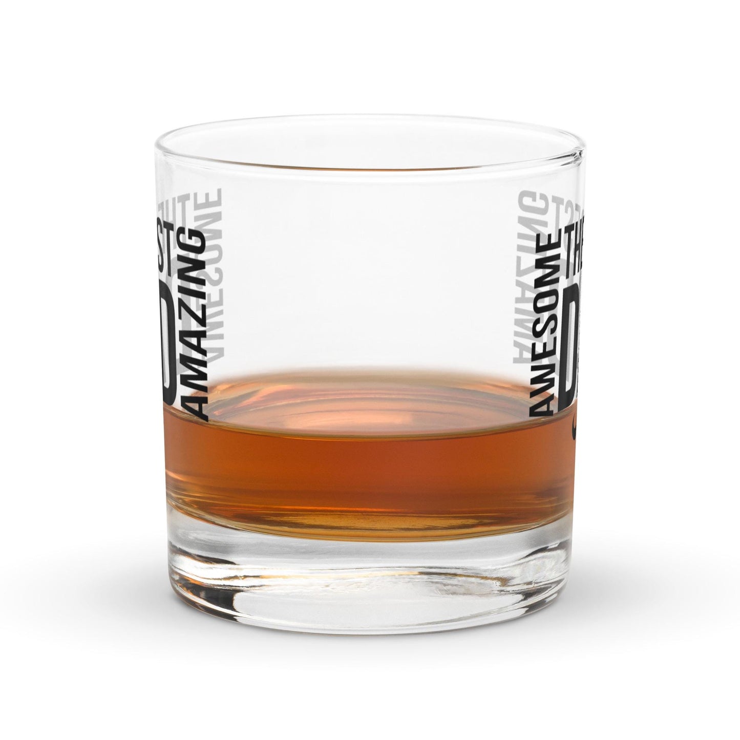 Best Dad - Awesome Amazing - Father's Day, Birthday Rocks Whiskey Cocktail Glass Tumbler