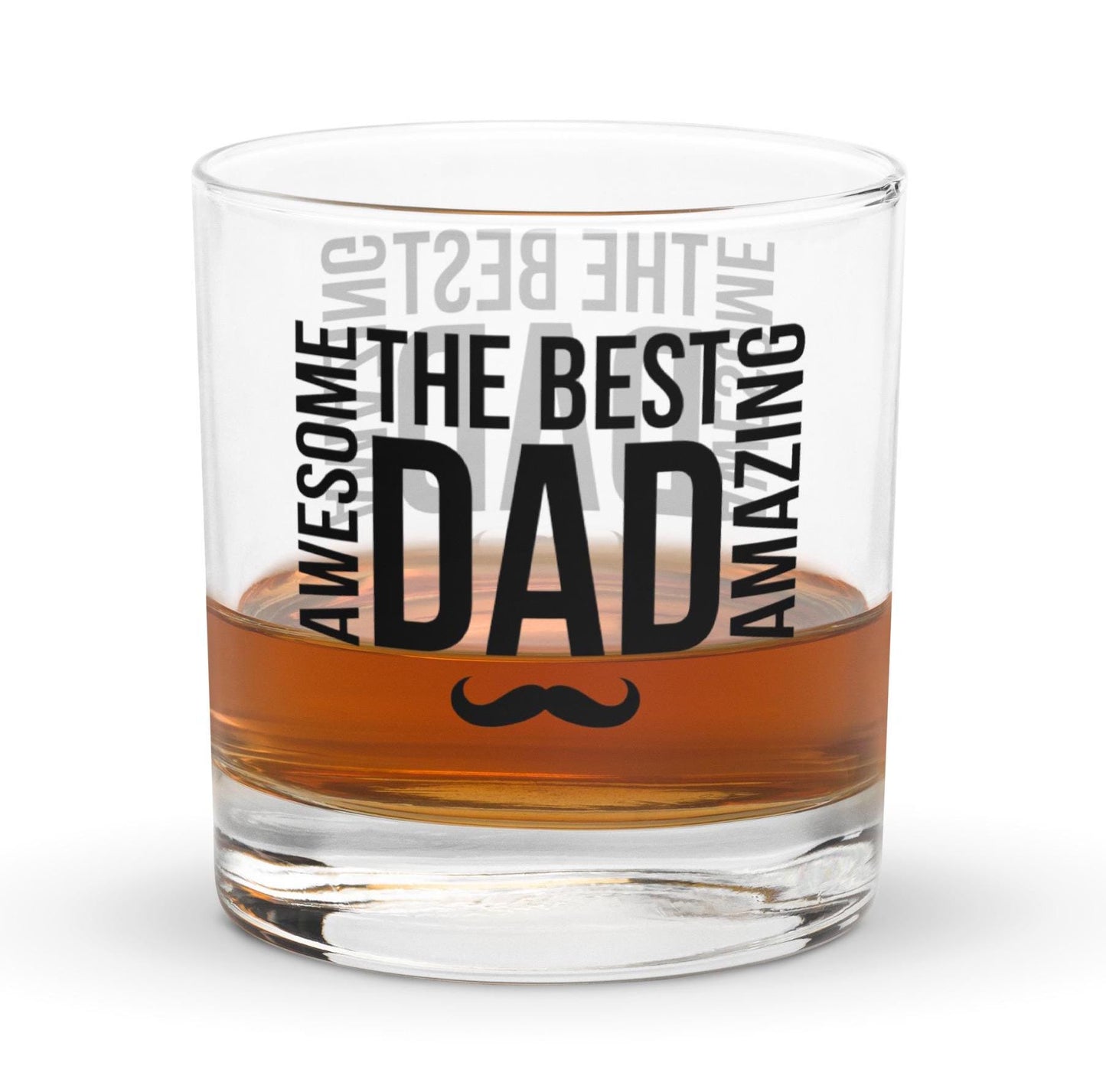 Best Dad - Awesome Amazing - Father's Day, Birthday Rocks Whiskey Cocktail Glass Tumbler