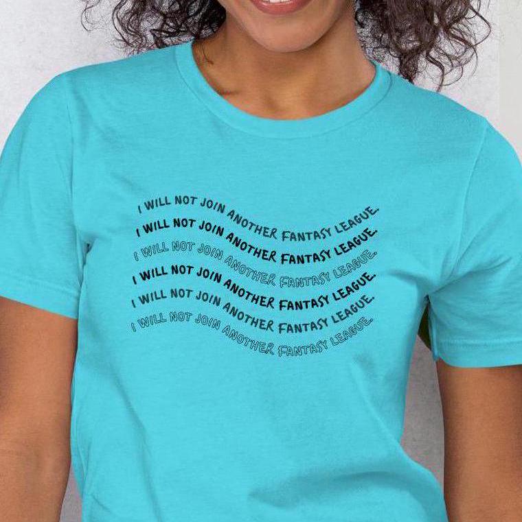 I Will Not Join Another Fantasy Football League Repetitive Bart Simpson Style Design Funny Unisex T-shirt