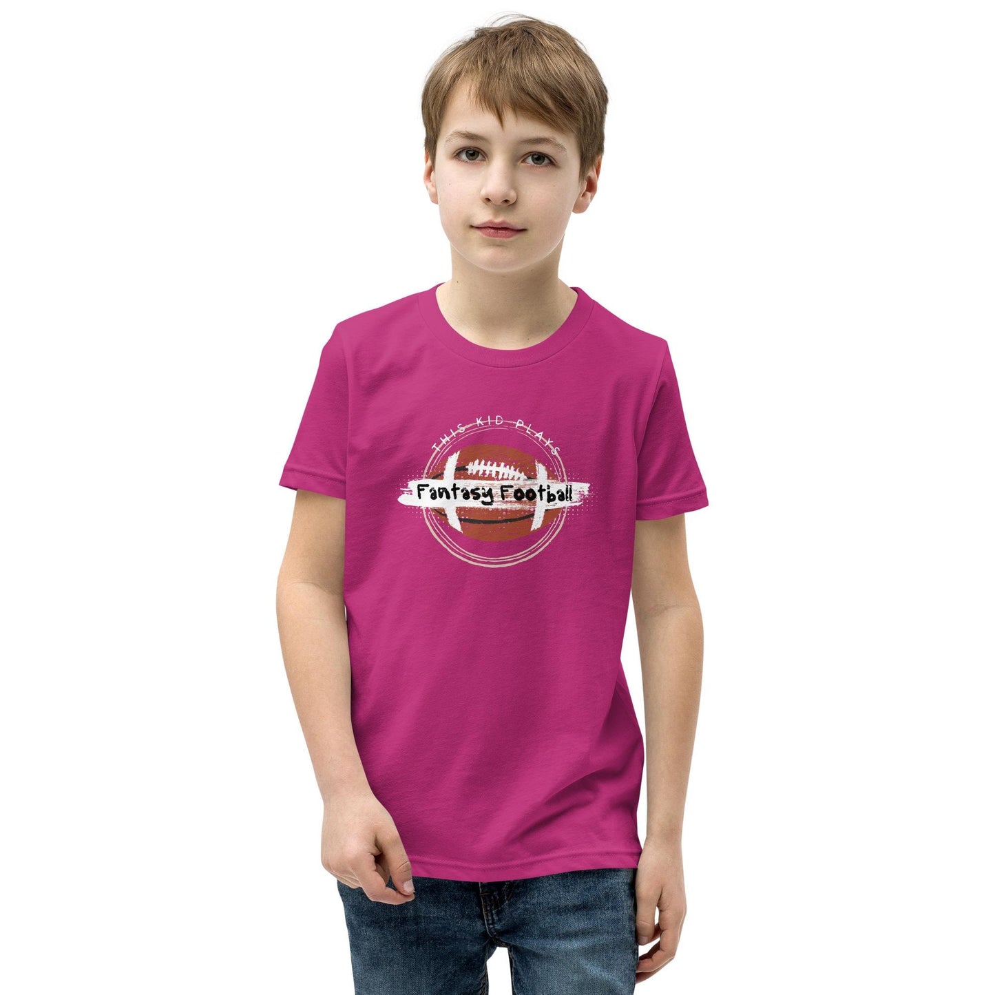 This Kid Plays Fantasy Football Youth Short Sleeve T-Shirt