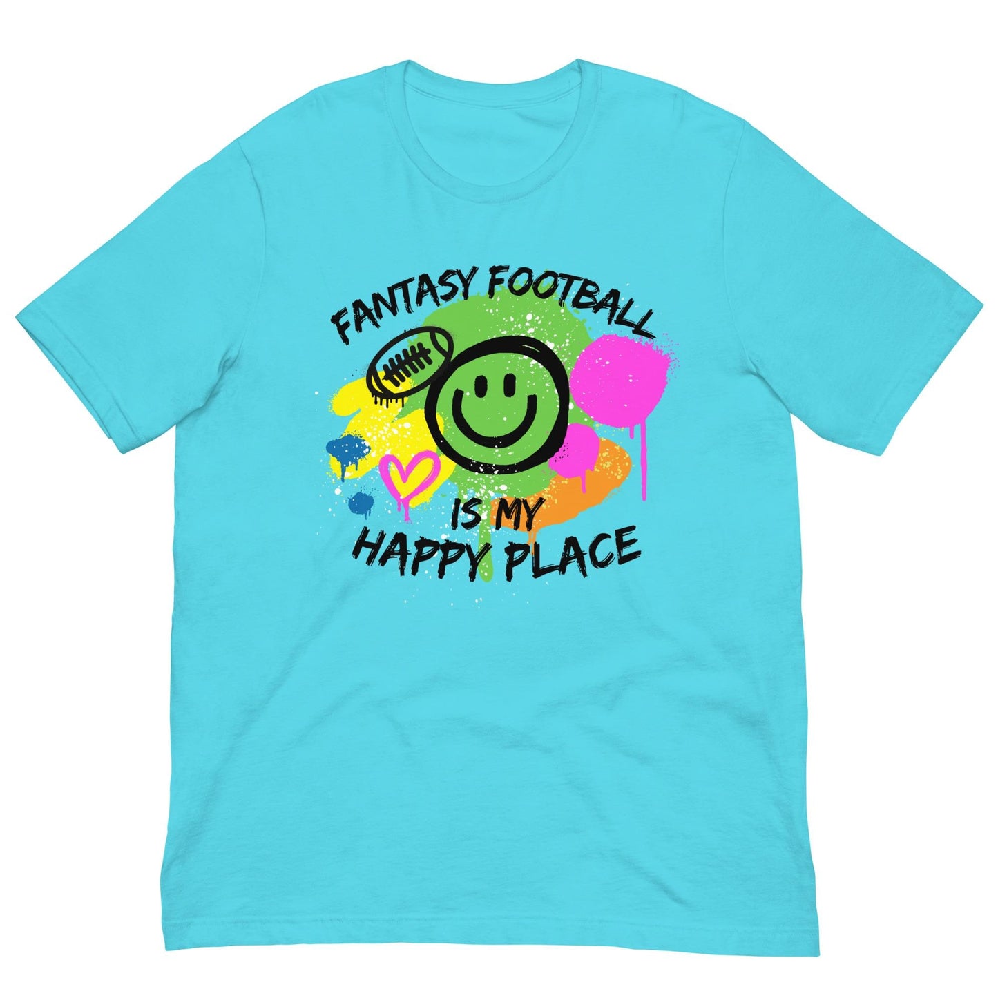 Fantasy Football is My Happy Place Abstract Grafitti Unisex T-shirt