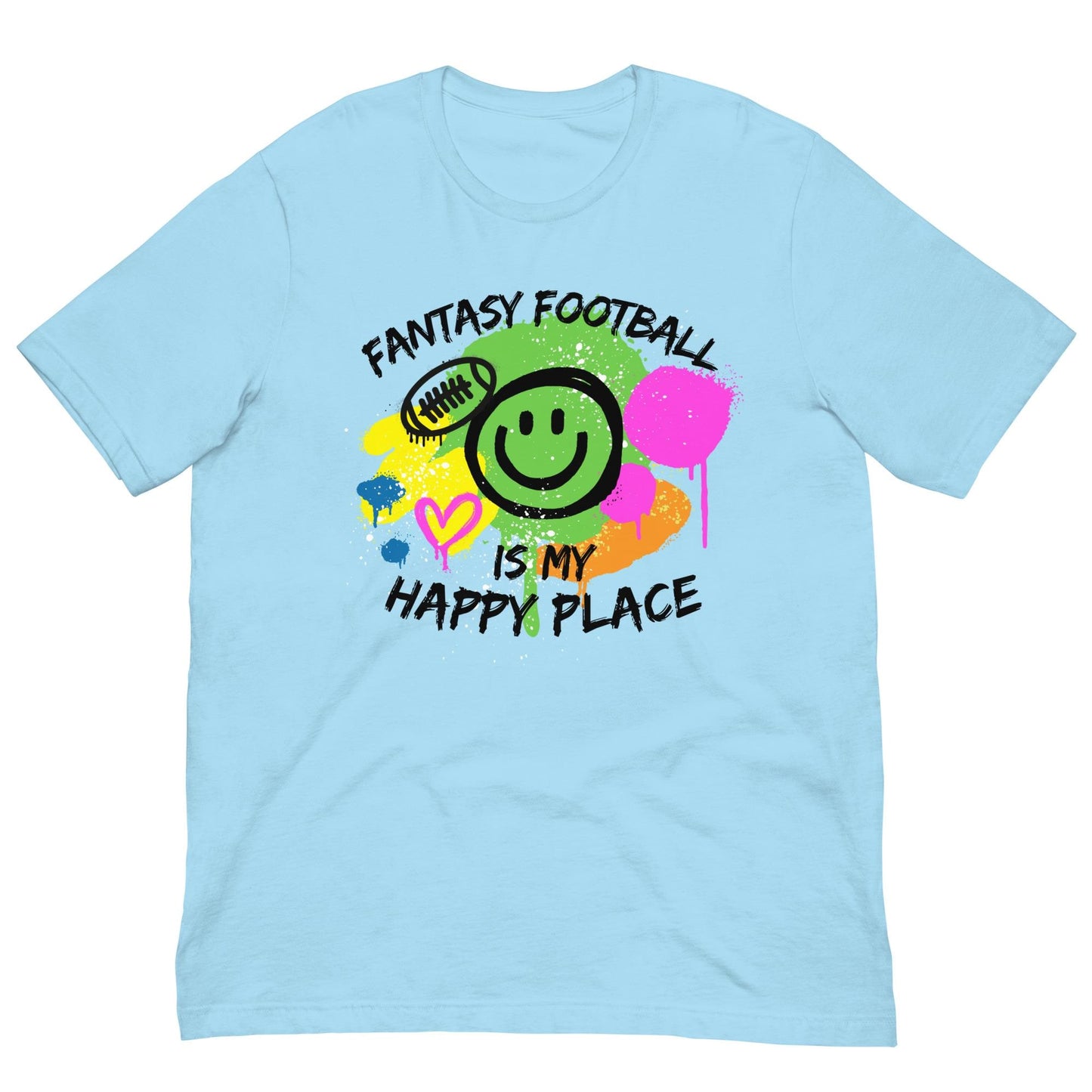 Fantasy Football is My Happy Place Abstract Grafitti Unisex T-shirt