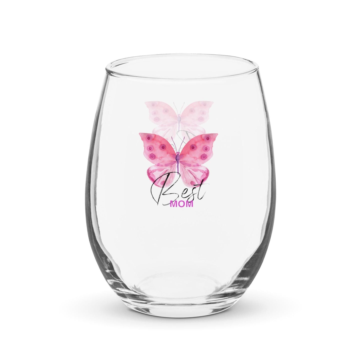 Best Mom - Butterfly Mothers Day, Birthday Stemless Wine Cocktail Drinking Glass