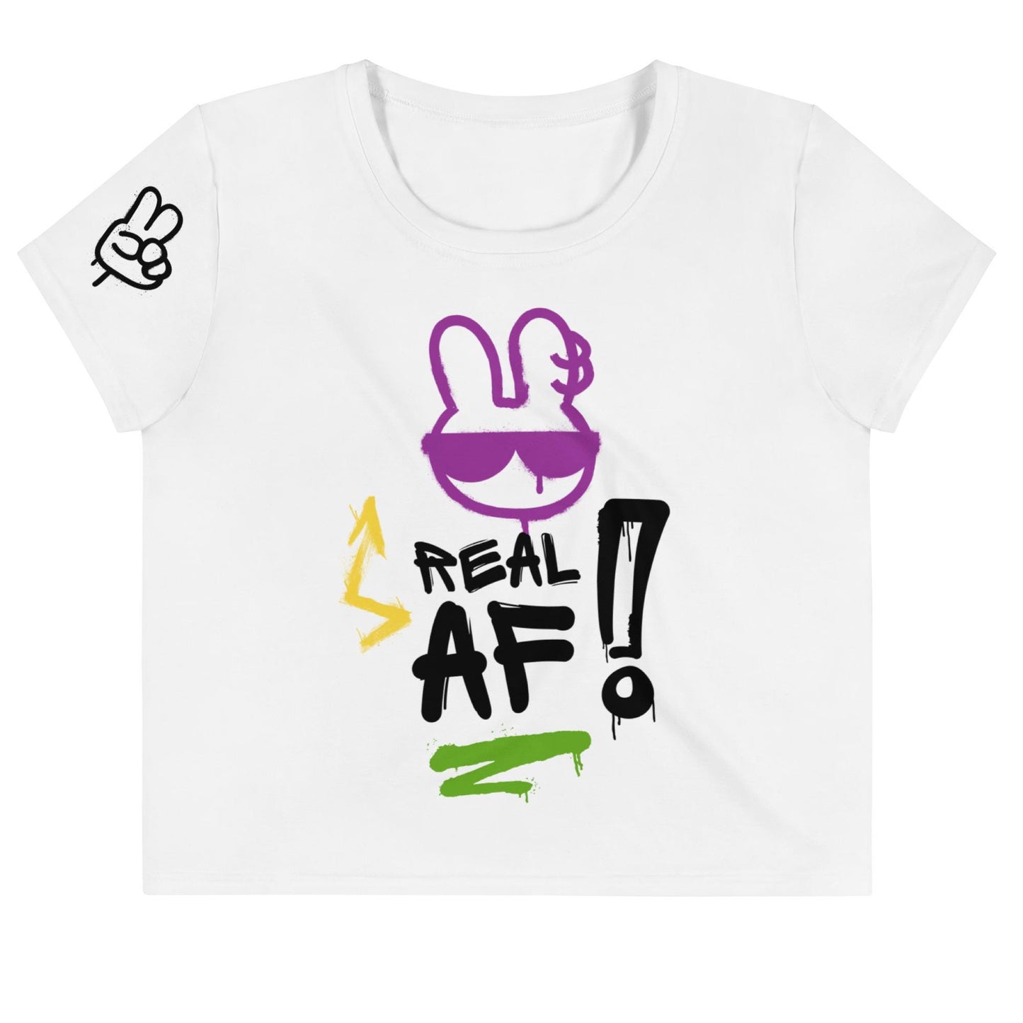 Real AF - All-Over Print - Original Design Street Art Urban Graffiti Streetwear Crop Tee
